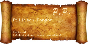 Pillisch Pongor névjegykártya